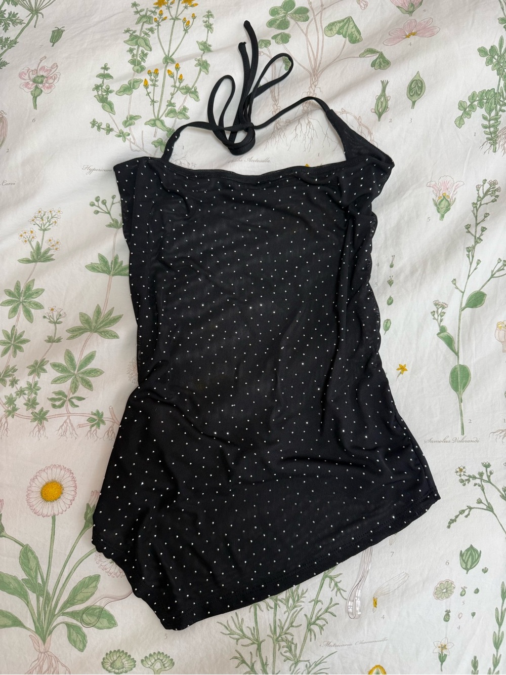 Black Polka Dot Halter Tank Top